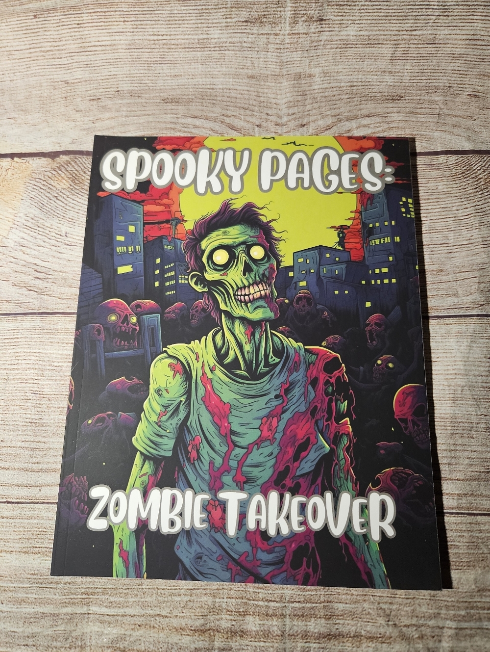 Spooky pages zombie takeover coloring book